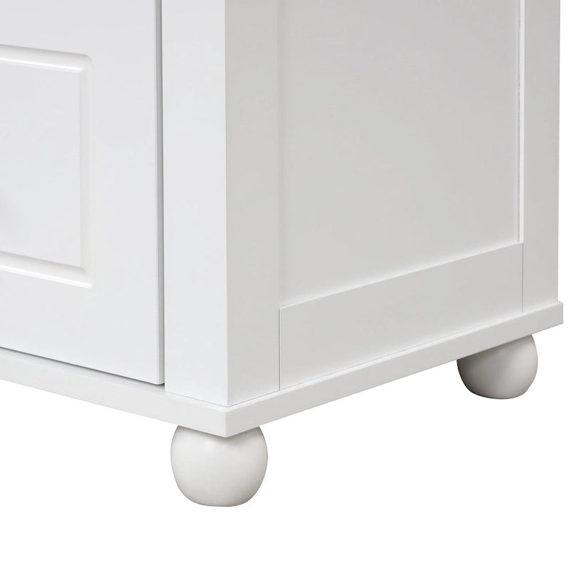 Mobile bagno a colonna in legno alto 61 cm con 1 anta, cassetti e ripiani regolabili