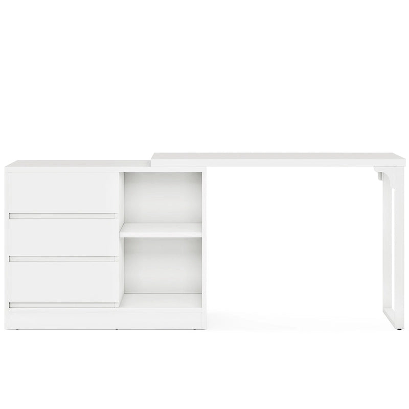 Elegante scrivania angolare, tavolo da trucco bianco